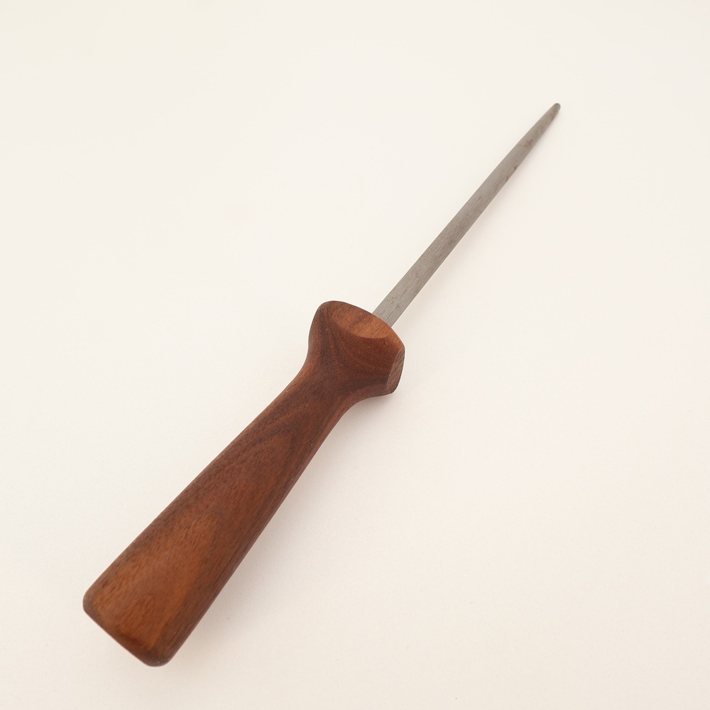 Chicago Cutlery Vintage Honing Steel Knife Sharpener Walnut Wood Handle 12 Inch